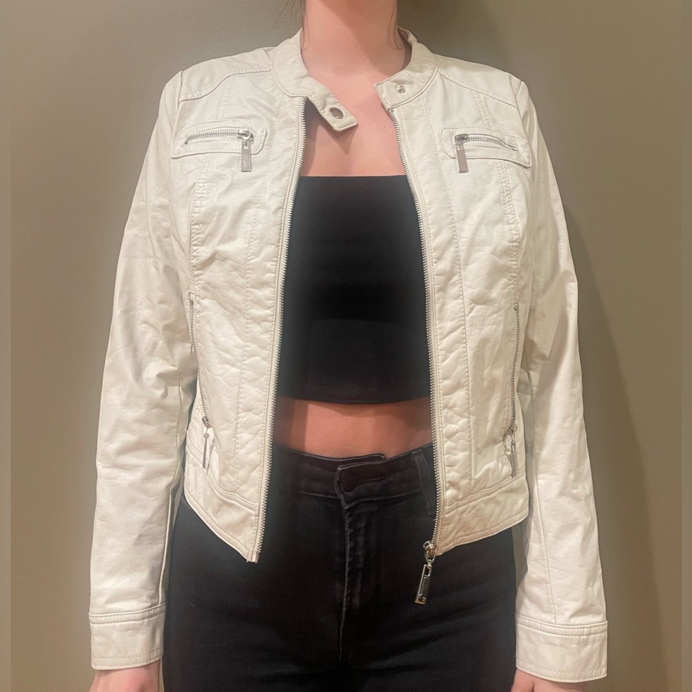 J2 Off White Leather Jacket